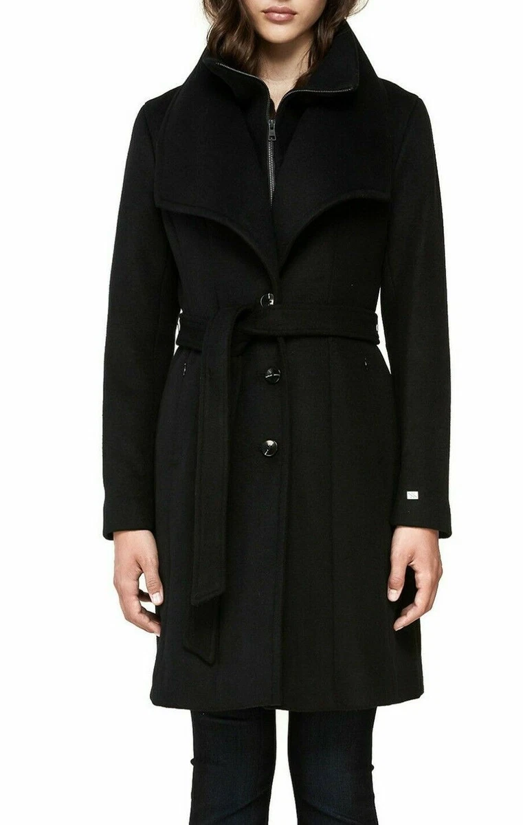 NWT. SOIA AND KYO TRENCH COAT. MEDIUM SIZE. BLACK