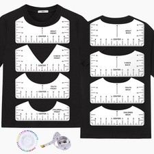 10pcs T-Shirt Ruler Guide   Vinyl Heat Press Alignment Tool for All Sizes