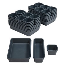 32 PCS Desk Drawer Organizers - Interlocking Tool Boxes with 3 Sizes, Office,...