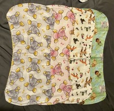 4pk Handmade Ultra Soft  Absorbent Flannel Burp Cloths for Baby