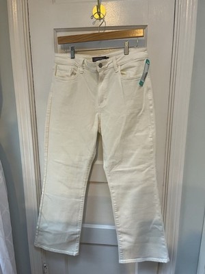 NWT Just USA women's ivory, and wide leg denim jeans. Size 10. 