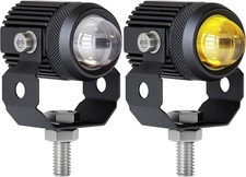 Motorcycle LED Driving Fog Lights 60W White and Amber LED Pods Spotlight