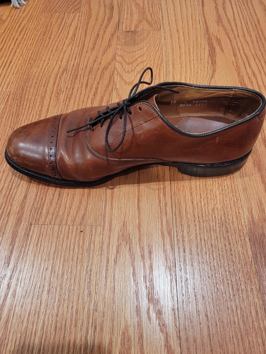 Mens Allen Edmonds Byron Brown Leather Dress Cap‎ Toe Brogue Oxfords Size 11 E Allen Edmonds Men main image 2