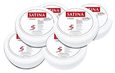 3er oder 6er SET] SATINA Haut Creme Hand Gesicht Körper pflege pH-Neutral 150ml