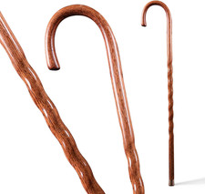 Handcrafted Wood Walking Cane, Twisted Oak, Crook Style Handle, for Men  Women,