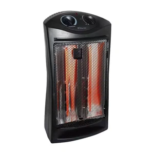 1500-Watt Tour électrique noire Quartz infrarouge Space Chauffer avec Thermostat