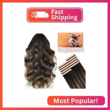 DOORES Tape in Hair Extensions Human Hair for Fine Thin, Add Volume, Length