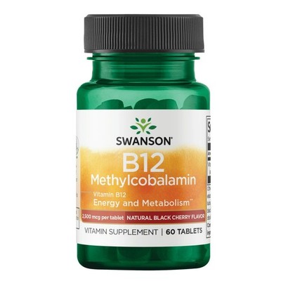 Swanson Vitamin B12 Methylcobalamin Natural Black Cherry 60 - Wellness Balance