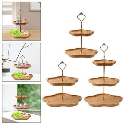 Obstschale Holz Ornament zweilagig Servierschalen Tabletts Platten Geschenke 10 Zoll