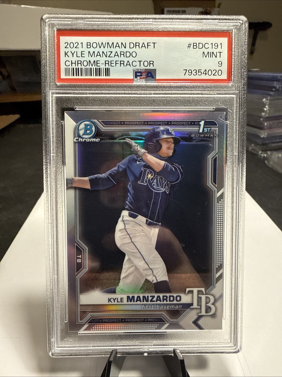 2021 Bowman Draft - Chrome Kyle Manzardo #BDC-191 Chrome Refractor (RC) PSA 9