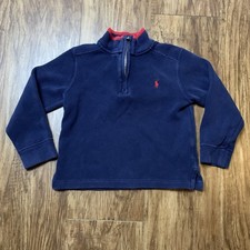 Polo Ralph Lauren Quarter Zip Sweater Size 4T Toddler Pullover Long Sleeve Blue