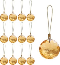 Charming Gold Crystal Glass Christmas D cor - 12 Mini Ornaments for Celebrations