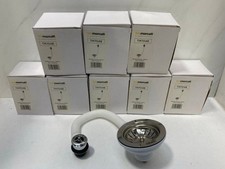 8x CHROME KITCHEN BASKET STRAINER WASTES WITH OVERFLOW-TM704B Basket Strainer