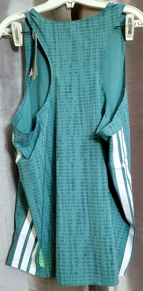 Adidas Adizero masculino corrida singlete pó azul-petróleo tamanho grande  - Imagem 2 de 4