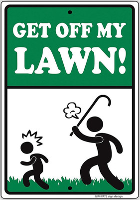 ''Metal Sign GET off MY Lawn''Grass Theme Sign, Indoor and Outdoor Metal Aluminum
