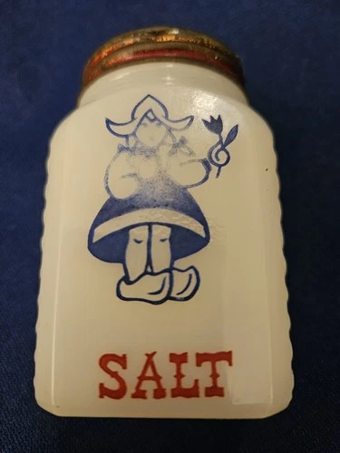 Vintage Hazel Atlas Milk Glass Dutch Girl w/ Tulip Salt Shaker Made in USA