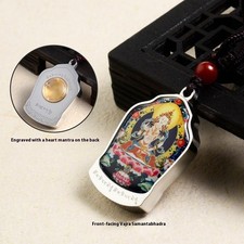 Necklace Pendant Thangka  with Zhaxi Lamu and Medicine Buddha (for Blessing)