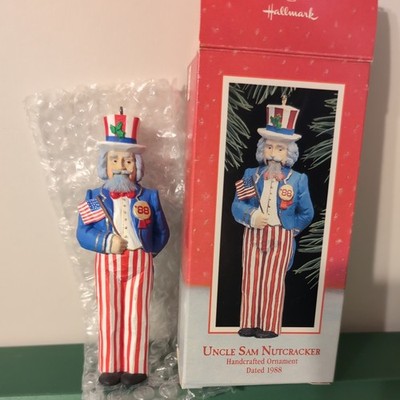 Vintage 1988 Hallmark Keepsake Ornament Uncle Sam Nutcracker QX488-4 NIB