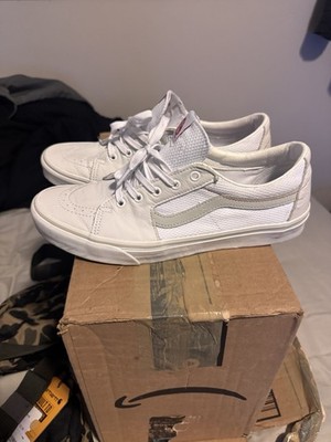 Vans Off The Wall Sz 11.5 Sk8 Low Authentic Era White Skate Sneaker Leather Rare