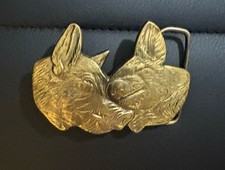 Vintage Loving Pigs Belt Buckle GREAT AMERICAN BUCKLE CO USA Brass 1979