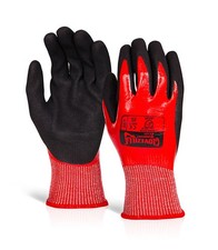 Glovezilla Waterproof Nitril Cut D Handschuhe rot Größe S