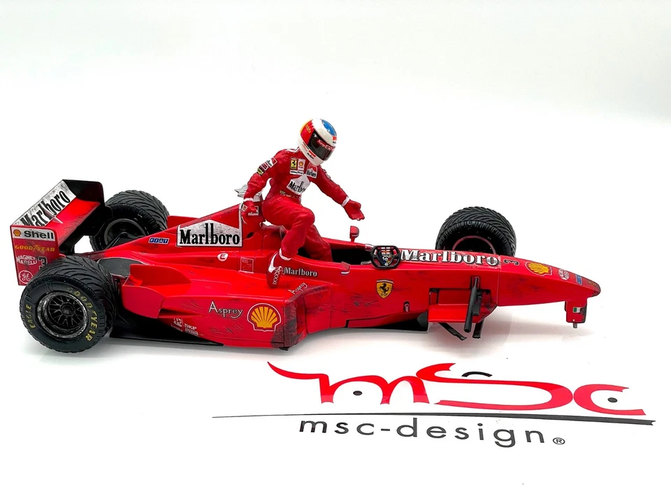 1:18 Schumacher Ferrari F300 GP Belgien Umbau, Raintyres, mit Zertifikat - Bild 4 von 4