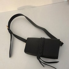 Black Belt Bag for Women, Adjustable Strap, Magnetic Closure, Matte Finish