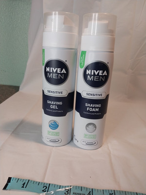 2 Nivea Men Sensitive Shave Foam 7oz  And 1 Gel  7oz 