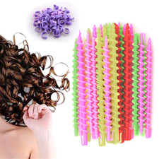 50 Pack Plastic Spiral Hair Perm Rods - Hairdressing Styling Curling Rods for