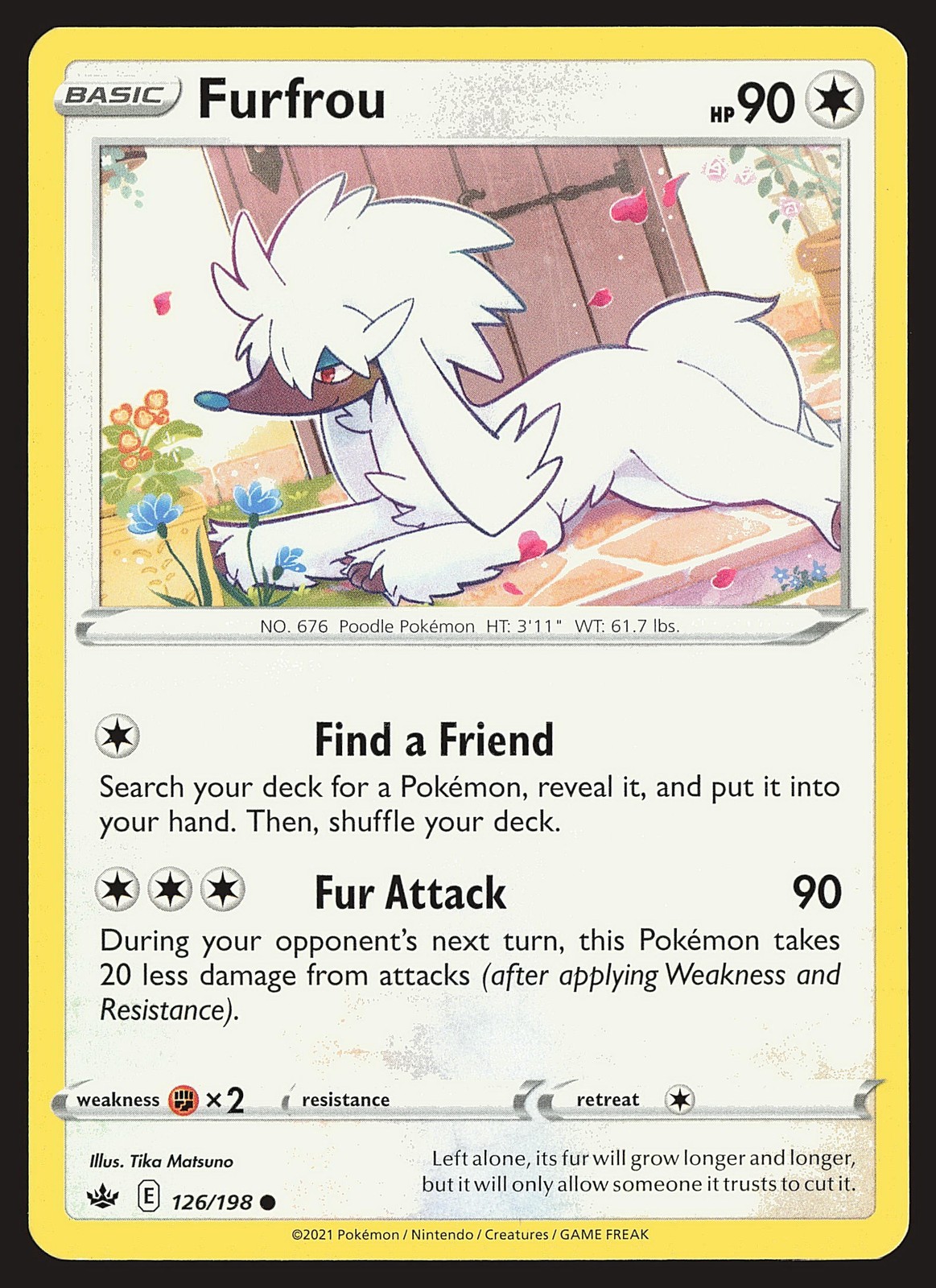 SWSH06: Chilling Reign Furfrou #126/198 Common Pokemon Card