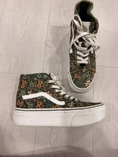 Vans Womens 8.5 Sk8-Hi Platform Floral Green ...