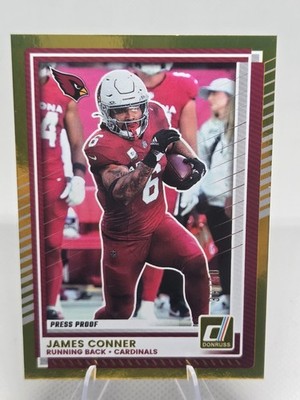 2025 Donruss Football #150 Cardinals RB James Conner Gold Press Proof 39/50