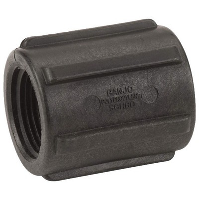 GRAINGER APPROVED CPLG100 Coupling, 1 in, Schedule 80,FNPT,Black 1MJX2
