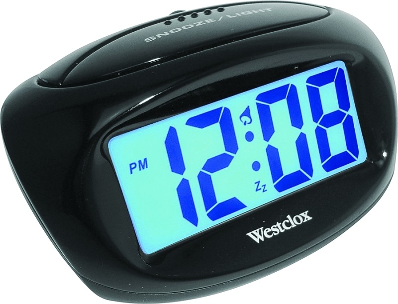 Westclox Black Alarm Clock Digital Portable Battery Operated