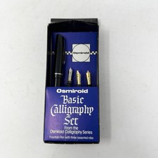 VTG Osmiroid '65' Fountain Pen lettering Set  Fountain Pen with 3 Assorted Nibs