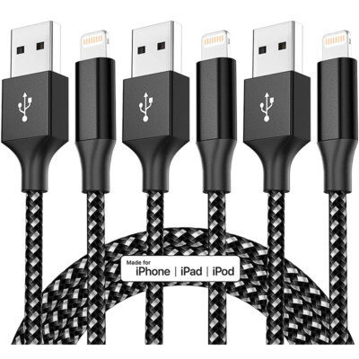 Fast Charger USB Cable Braided Cord For iPhone 6 7 8 11 12 13 14 Pro Max