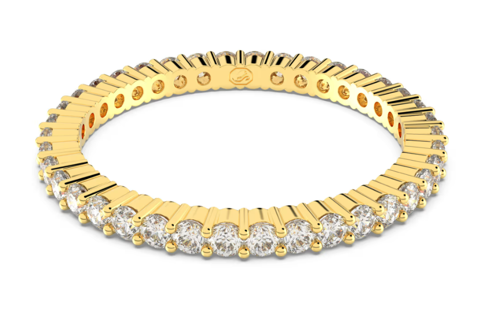 Swarovski - Matrix Vittore ring - Round cut, White, Gold-tone finish - Size: 50