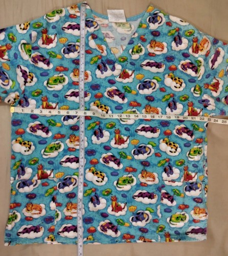3 for $20.6 Top Peaches/ Rose/ Fundamentals Short Sleeve Uniform Pockets Sz L - Picture 3 of 5