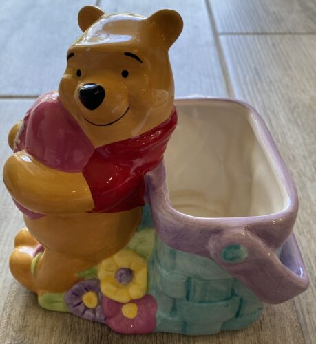 Winnie the Pooh Floral Heart Planter - Disney Downers Grove - 7" Tall - Picture 1 of 7