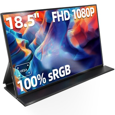 18,5 Zoll Tragbarer Monitor 100% sRGB FHD Laptop Screen Extender Gaming Monitor