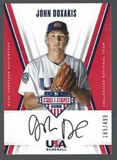 2019 USA Stars & Stripes College Signatures Black Ink #CNT-JD John Doxakis 165/4