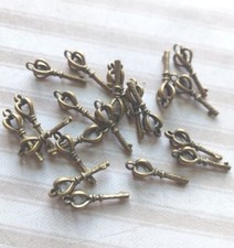 Skeleton Key Charms Antiqued Bronze 25mm Double Sided Steampunk Jewelry 20pcs