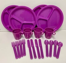 Purple Plastic Picnic Serving Set (4)