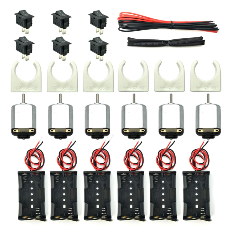 Eudax 6 Set Small Dc Motor Mini Electric Hobby Motors 1.5V-3V 24000Rpm With 2X1.