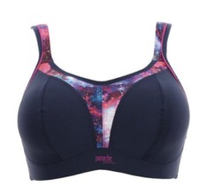 Image of PANACHE NONWIRED SPORTS BRA IN NAVY MULTI-COLOURED SIZE 38B - NEW