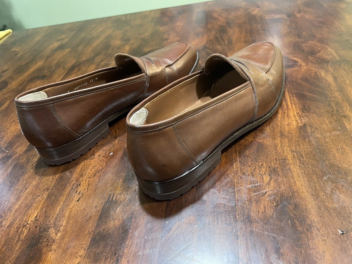 ET Wright Men\'s Brown Leather Penny Loafers — Slip-On Comfort ( $400 ) ET Wright Penny Loafers Men main image 3