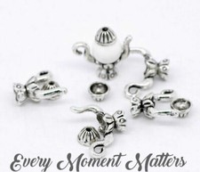 10 x Tibetan Silver TEAPOT BEAD CAPS TEA POT CHARMS 19x15mm Fit 10mm Bead