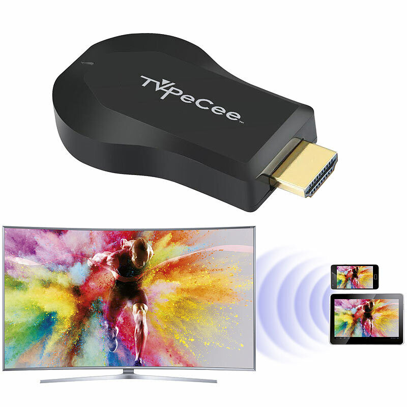 TVPeCee WLAN-HDMI-Stick für Miracast, Mirroring, AirPlay, Chromecast und DLNA