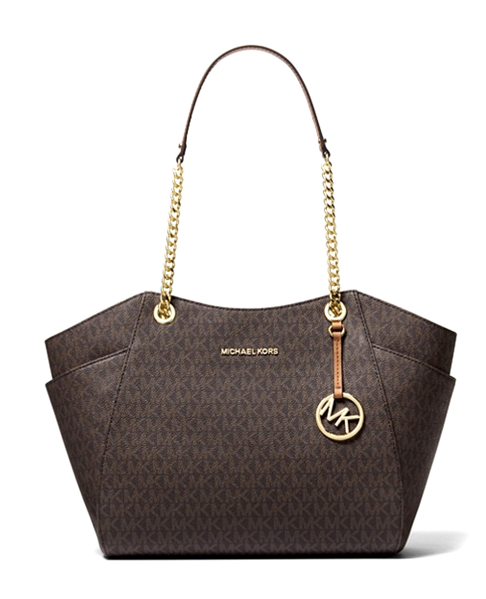 MICHAEL KORS BORSA/BAG JET SET TRAVEL LG CHAIN TOTE SIGNATURE marrone