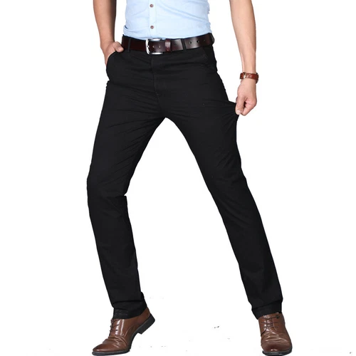 Stretch Chino Slim Fit Mens Relaxed Casual Cotton Dress Skinny Pants Size 29-40 - Picture 5 of 30